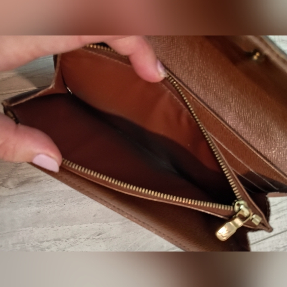 Louis Vuitton Monogram Portefeiulle Sarah LongBifold Wallet Brown - Picture 11 of 13